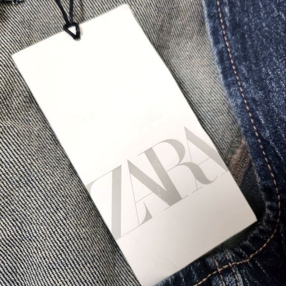 Zara Full Denim Jumpsuit With Front Zip Long Sleeve Size XL - Picture 10 of 11